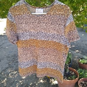 Kathie Lee flower embellished top